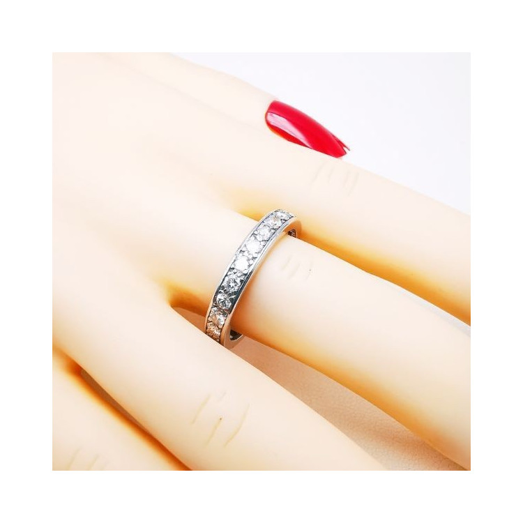 Alliance Tour Complet Diamants Or Blanc 750 - 18 carats (Bijou Occasion)